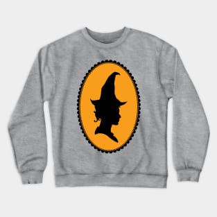 Vintage Victorian Halloween Witch Cameo Silhouette Crewneck Sweatshirt